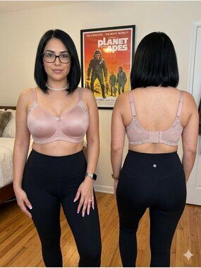 Elila 1903 Microfiber Lace Molded Softcup Wireless Bra Plus Size Dusty Rose 44G